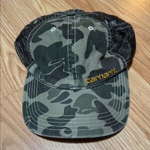 Carhartt Camo and Black Mesh Cap
